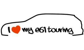 Наклейка I love my e61 touring